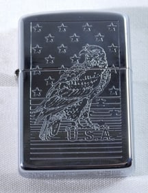 UNFIRED 1989 U.S.A EAGLE WITH FLAG ZIPPO