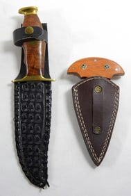 (2) WOOD HANDLE HUNTING KNIVES