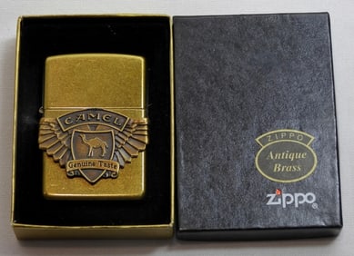 1996 SEALED CAMEL CIG GENUINE TASTE EMBLEM ZIPPO