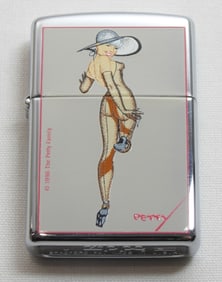 1997 SEALED THE PETTY GIRL ZIPPO/W TRADING CARD