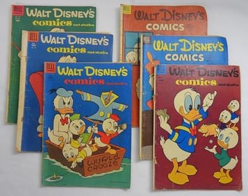 (6) DELL WALT DISNEY 10c COMICS