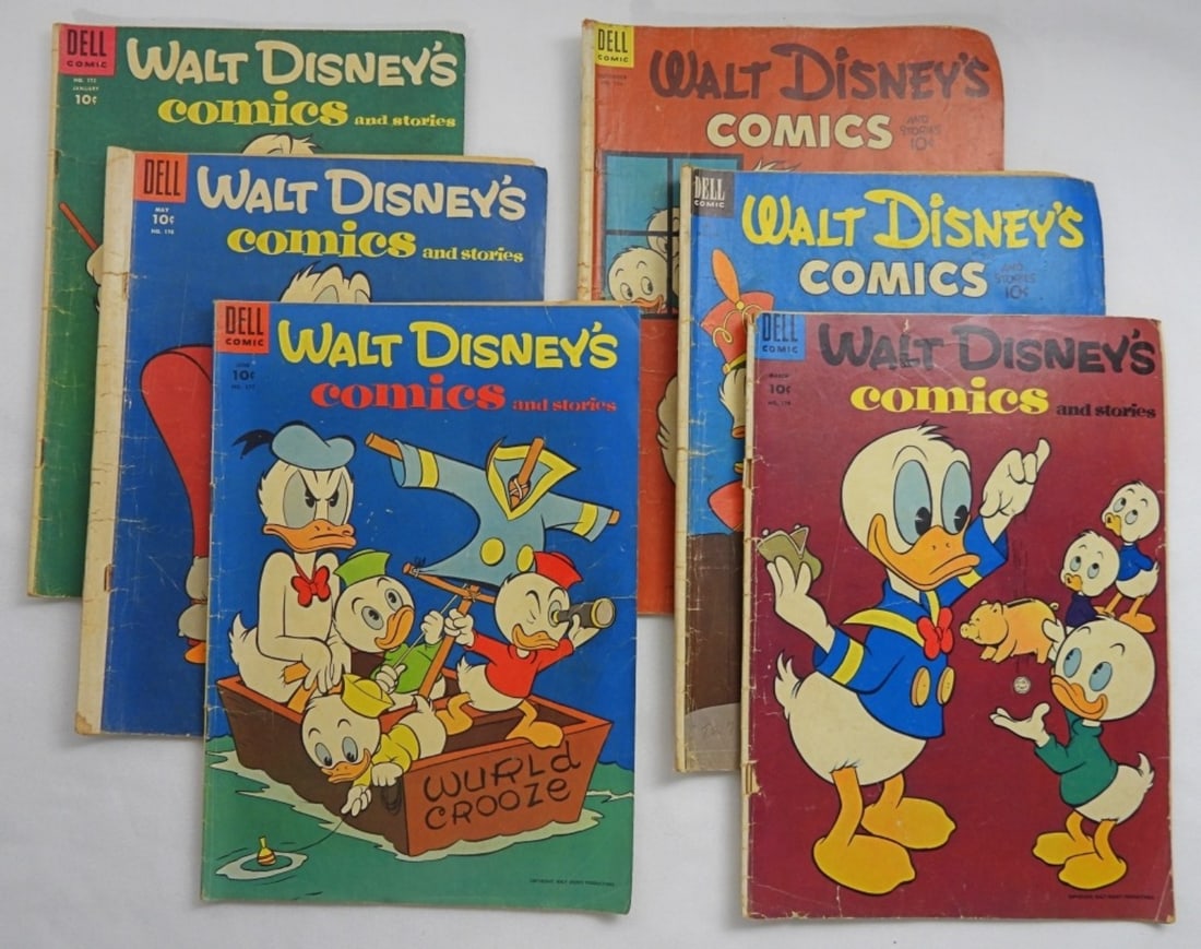 (6) DELL WALT DISNEY 10c COMICS (1 of 2)