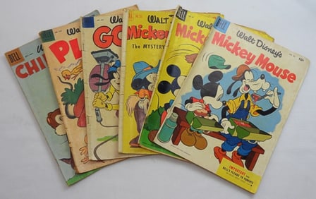 (6) GOLDEN AGE DELL WALT DISNEY COMICS