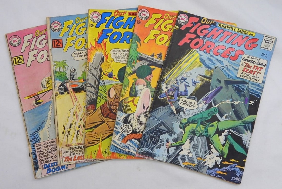 (5) OUR FIGHTING FORCES 12c COMIC LOT (1 of 5)