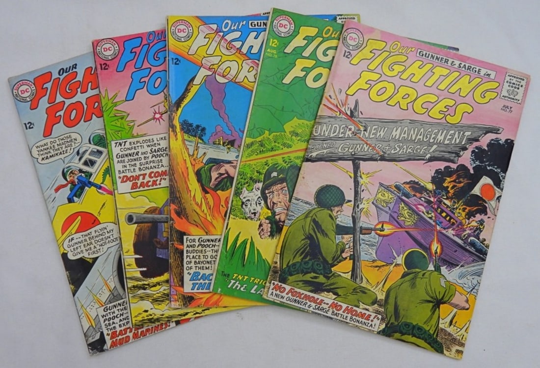 (5) OUR FIGHTING FORCES 12c COMIC LOT (1 of 5)