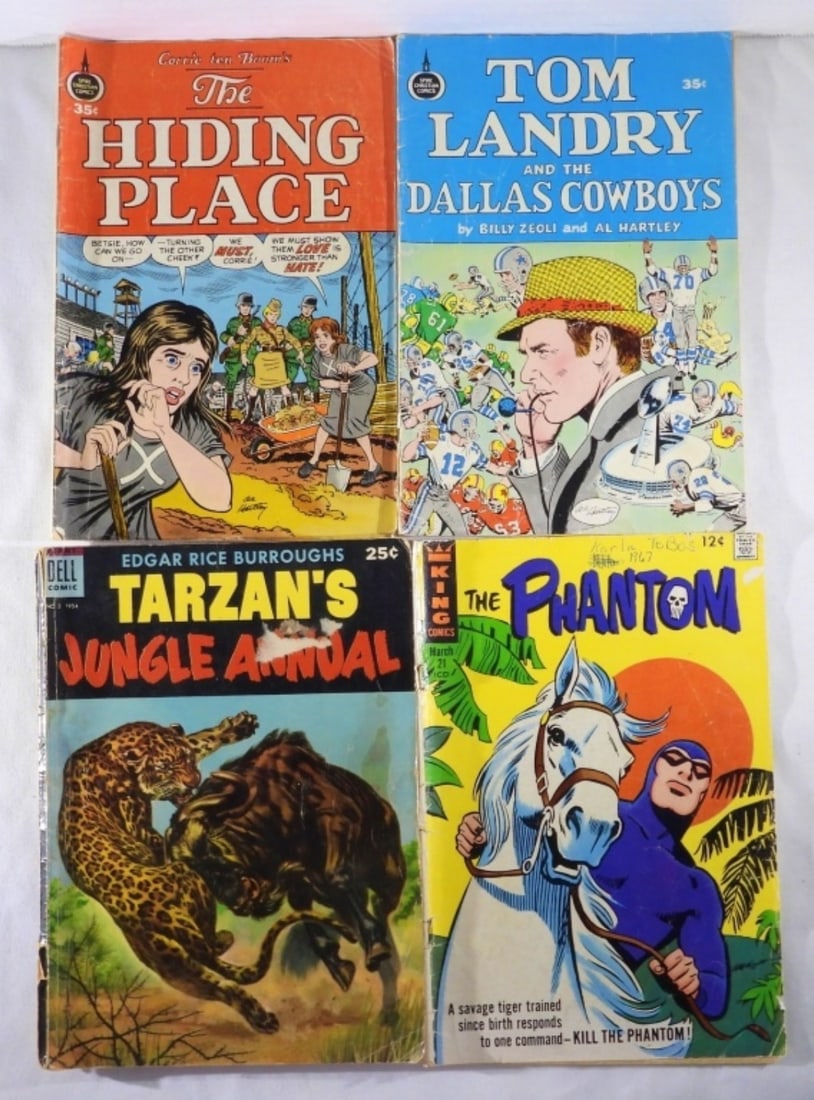 TARZAN JUNGLE ANIMALS, TOM LANDRY: and DALLAS COWBOYS, THE PHANTOM, THE HIDING PLACE - LESSER CONDITION LOT