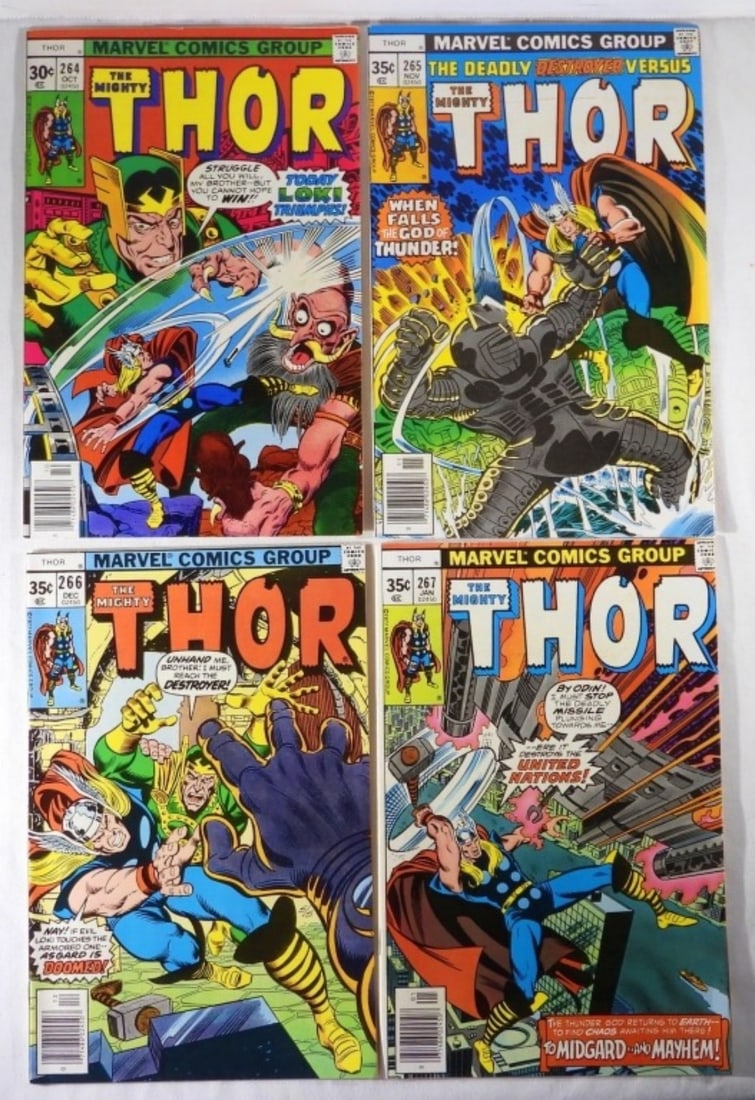 (4) MARVEL 1977 THE MIGHTY THOR COMICS (1 of 2)