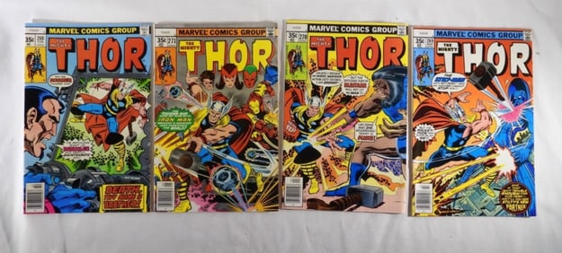 (4) MARVEL THE MIGHTY THOR COMICS 1977