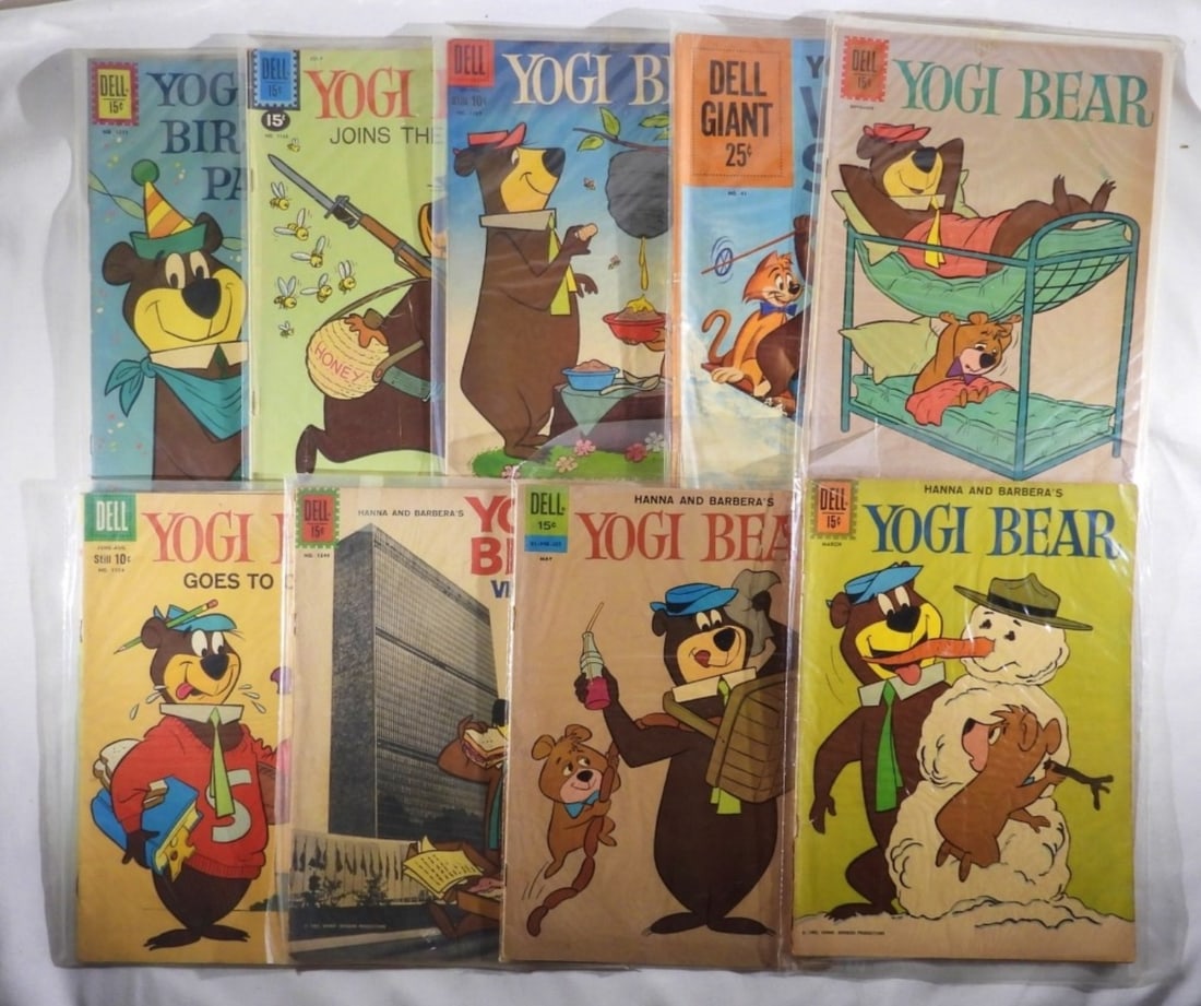 (9) DELL YOGI BEAR MIXED LOT: OVERALL VG/GOOD or BETTER