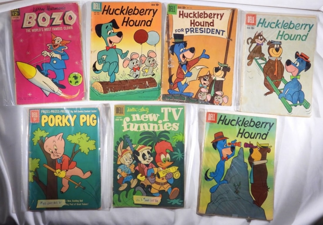 (7) EARLY DELL COMIC LOT - BOZO, PORKY (1 of 2)