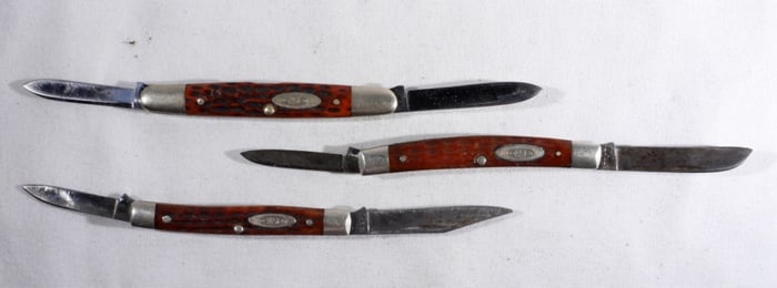 (3) CASE XX VINTAGE POCKET KNIVES