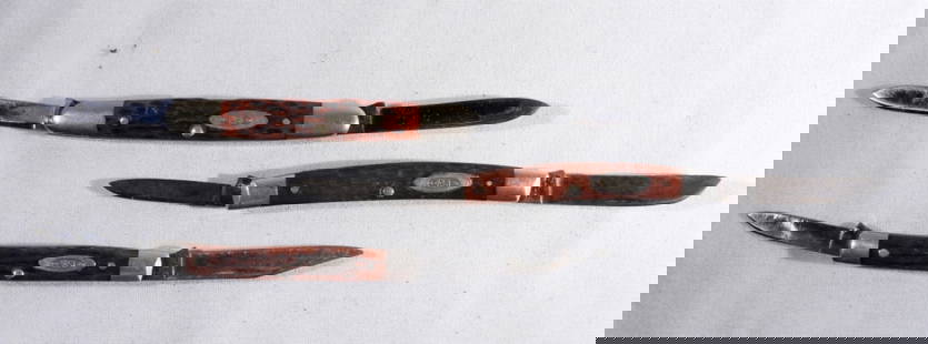 (3) CASE XX VINTAGE POCKET KNIVES: #6233 & #6263 & 6269 ALL PRE-OWNED