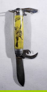 DAVY CROCKETT VINTAGE POCKET KNIFE: FESS PARKER AS DAVY CROCKETT - USED