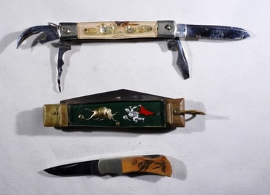 (3) DECORATIVE KNIFE LOT - DRAGON/BULL