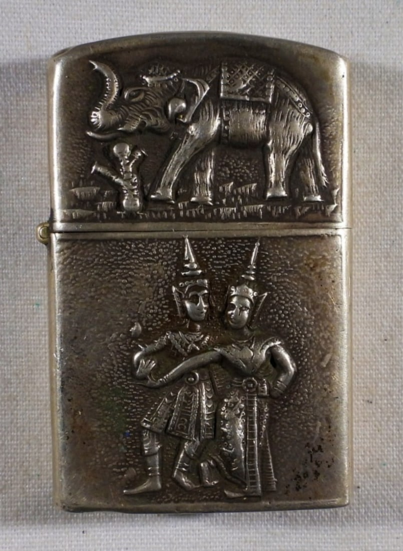 SIAM STERLING ZIPPO INSERT LIGHTER-FIRED (1 of 5)