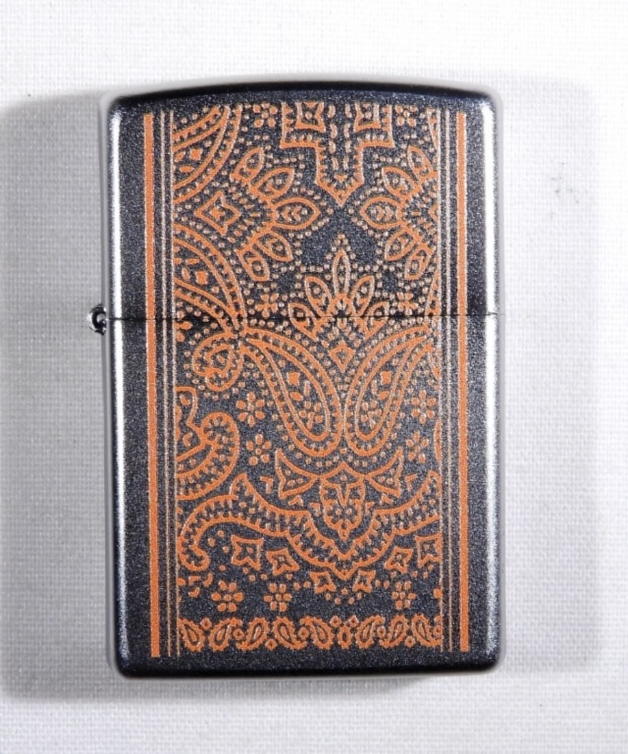 2022 ORANGE PAISLEY BANDANA DESIGN ZIPPO: SEALED, IN A ZIPPO BOX