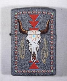 '20 SEALED DEER SKULL W/ FEATHERS ZIPPO