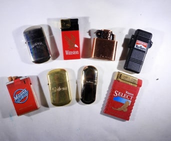 (8) CIGARETTE BRANDED LIGHTERS