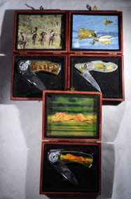 (3) NOVELTY KNIVES - TRIBAL, CHEETAH,