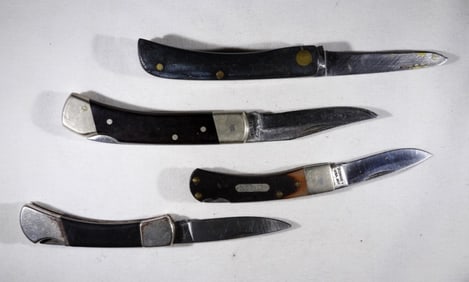 (4) SINGLE BLADE LOCKBACK KNIVES