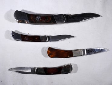 (4) NAME BRAND LOCKBACK KNIFE LOT