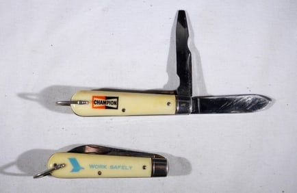 (2) ADVERTISING ELECTRICIAN KNIVES