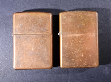 (2) 2003 COPPER TONE ZIPPO LIGHETRS