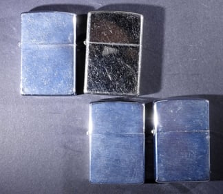 (4) FIRED ZIPPO BLANK LIGHTERS