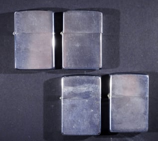 (4) FIRED ZIPPO LIGHTERS