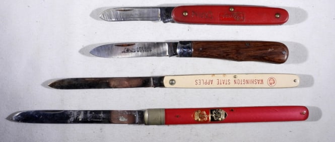 (4) FRUIT KNIVES WASHINGTON STATE APPLES