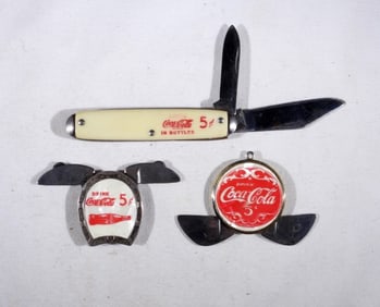 (3) COCA-COLA ADVERTISEMENT KNIVES
