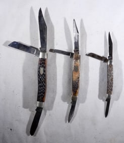 (2) SCHRADE (1) WESTERN POCKET KNIFE LOT