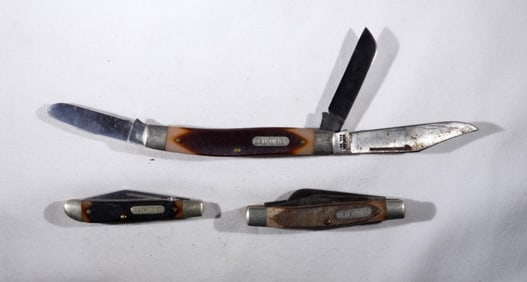 (3) SCHRADE OLD TIMER POCKET KNIVES