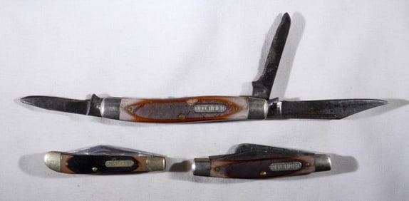 (3) SCHRADE OLD TIMER POCKET KNIVES