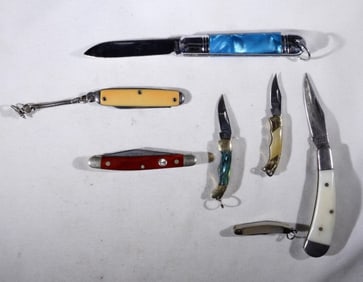 (7) UNIQUE KNIFE LOT - ABALONE & MORE