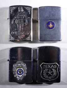 (4) VTG LIGHTERS - THE CROW, TEXAS & MORE
