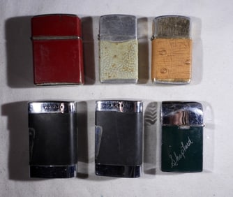 (6) LEATHER COVERED & OTHER LIGHTERS