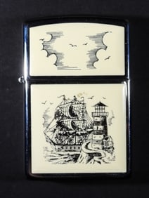SEALED 1994 SCRIMSHAW SHIP ZIPPO LIGHTER