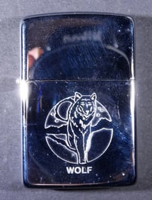UNFIRED 1989 WOLF ETCHED ZIPPO LIGHTER