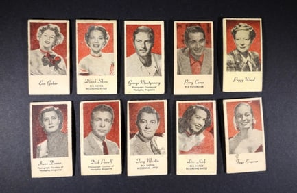 (10) 1940's ENGRAV-O-TINTS MOVIE STARS