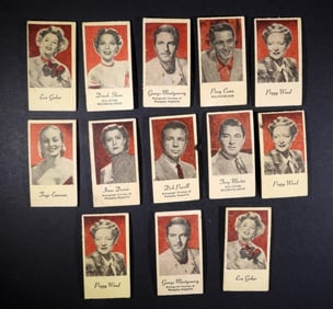 (13) 1940's ENGRAV-O-TINTS MOVIE STARS