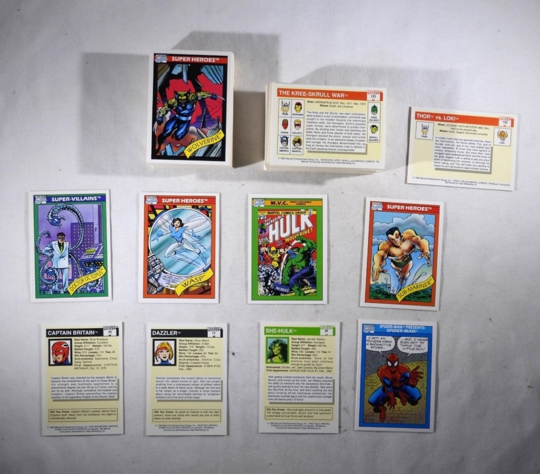 (120) 1990 MARVEL SER I TRADING CARDS: ALL DIFFERENT - NICE NM/MT