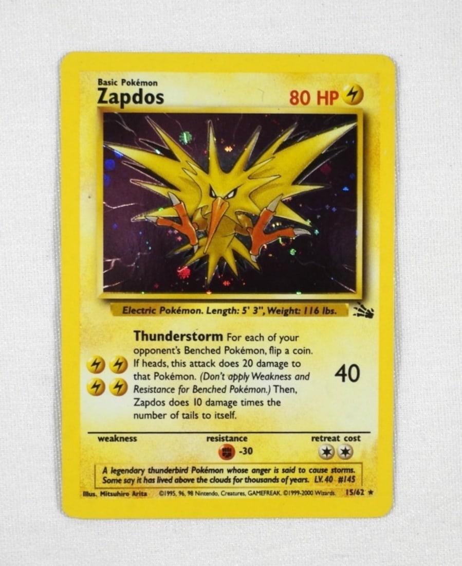 POKEMON ZAPDOS FOSSIL 15/62 HOLO: EM