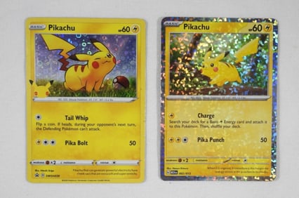 (2) POKEMON PIKACHU 2020 & 2024 HOLO