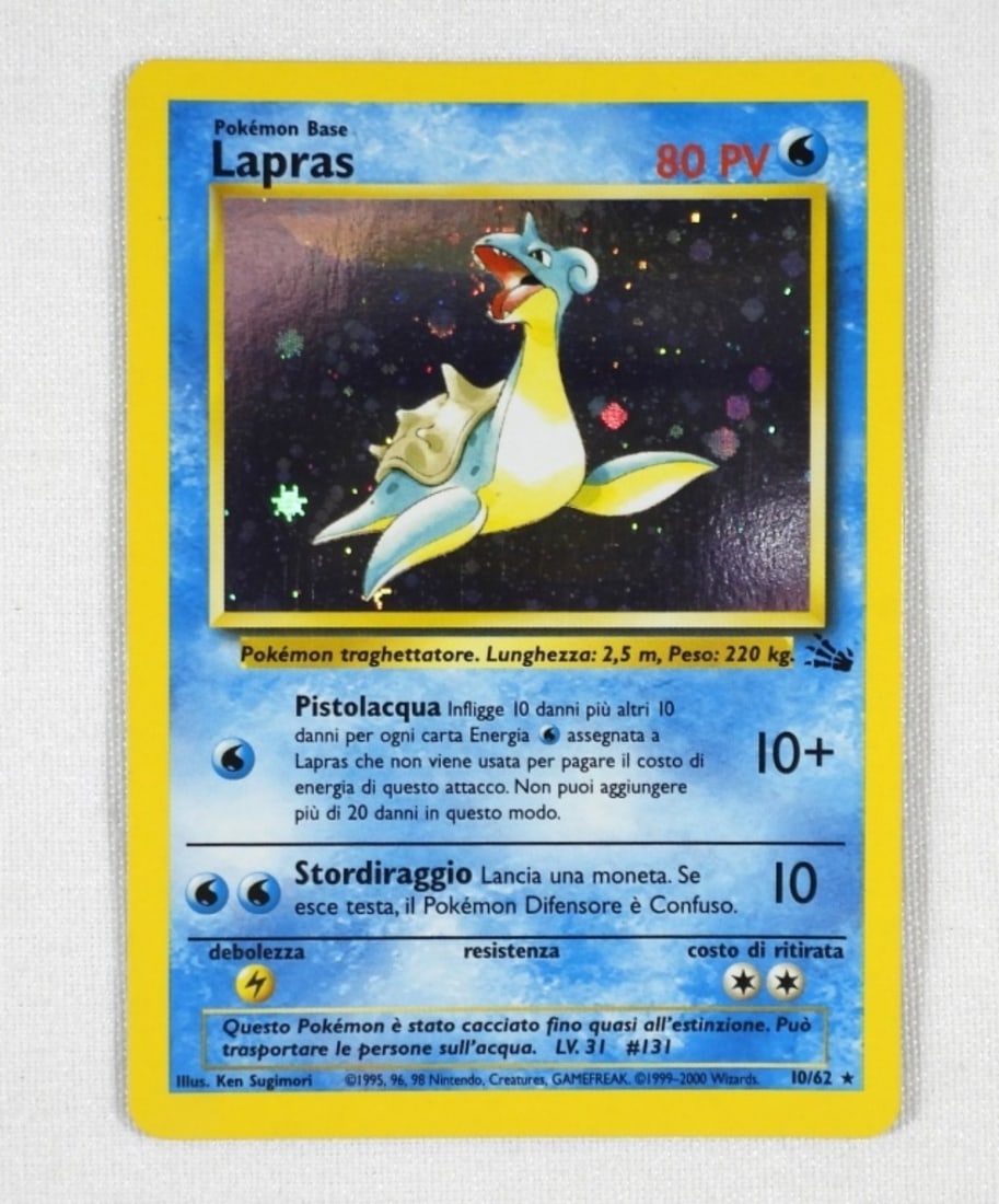 1999-2000 POKEMON LAPRAS HOLO 10/62: NICE EM/NM