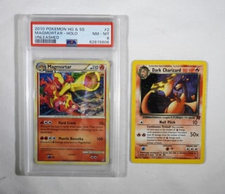 MAGMORTAR GRADED & DARK CHARIZARD CARD