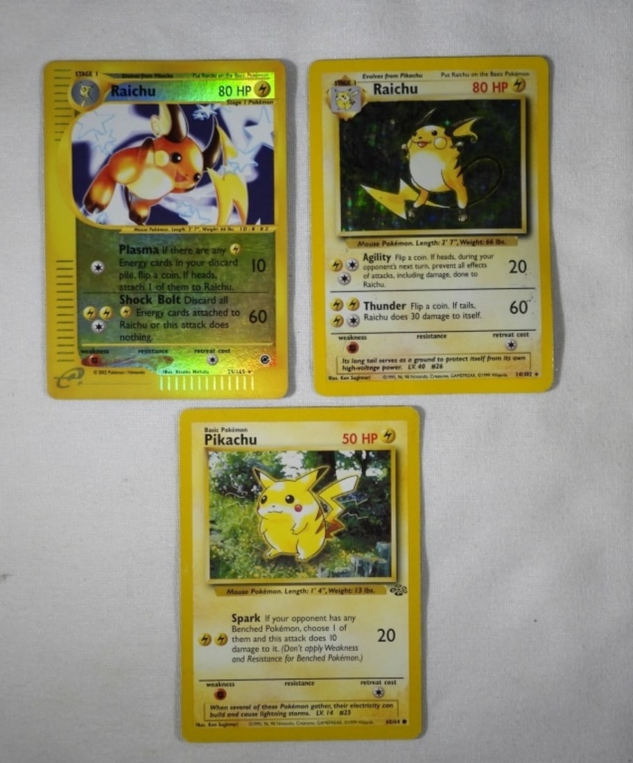 RAICHU HOLO, RAICHU REV HOLO & PIKACHU (1 of 2)