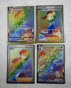 (4) POKEMON RAINBOW CARDS