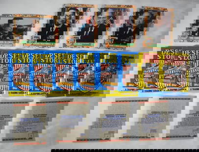 DESERT STORM TRADING CARDS (152 CARDS): EIGHT PACKS OF TOPPS DESERT STORM TRADING CARDS, SEALED. 1991. TWO ARE VICTORY SERIES.