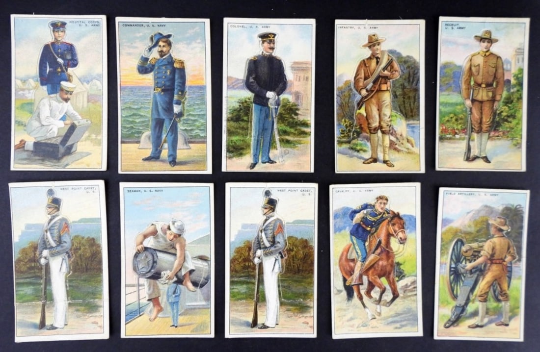 (10) 1909-13 T81 MILITARY SERIES DIE CUT (1 of 2)